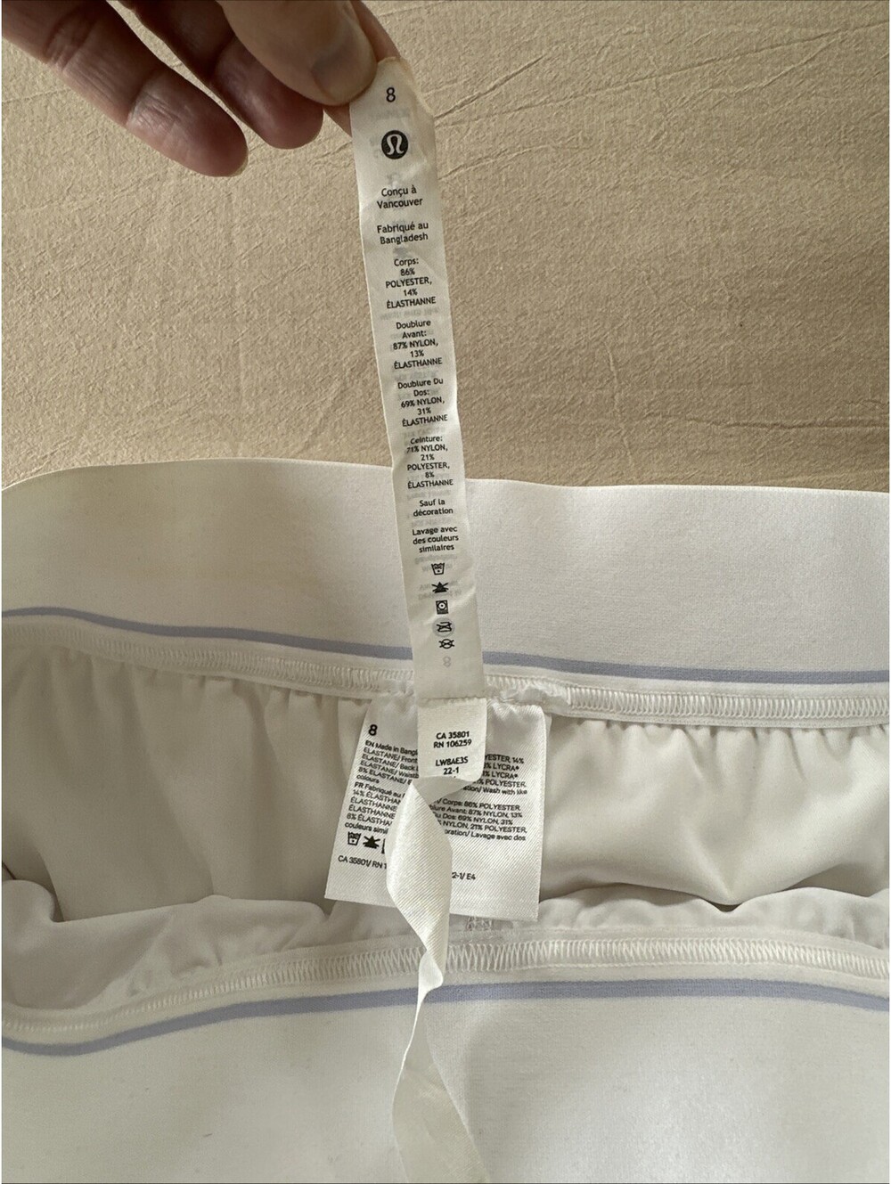 Lululemon SIZE 8 Court Rival White High Rise Tennis Skirt with Shorts Lining - Picture 7 of 9